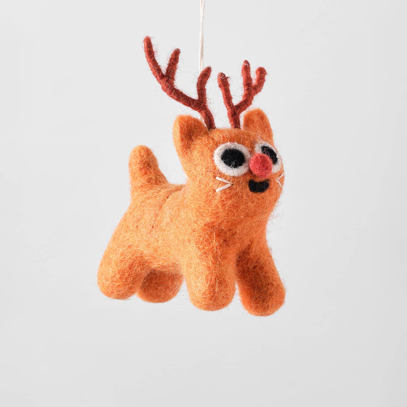 Wrap Rudy felt cat reindeer Christmas tree decoration