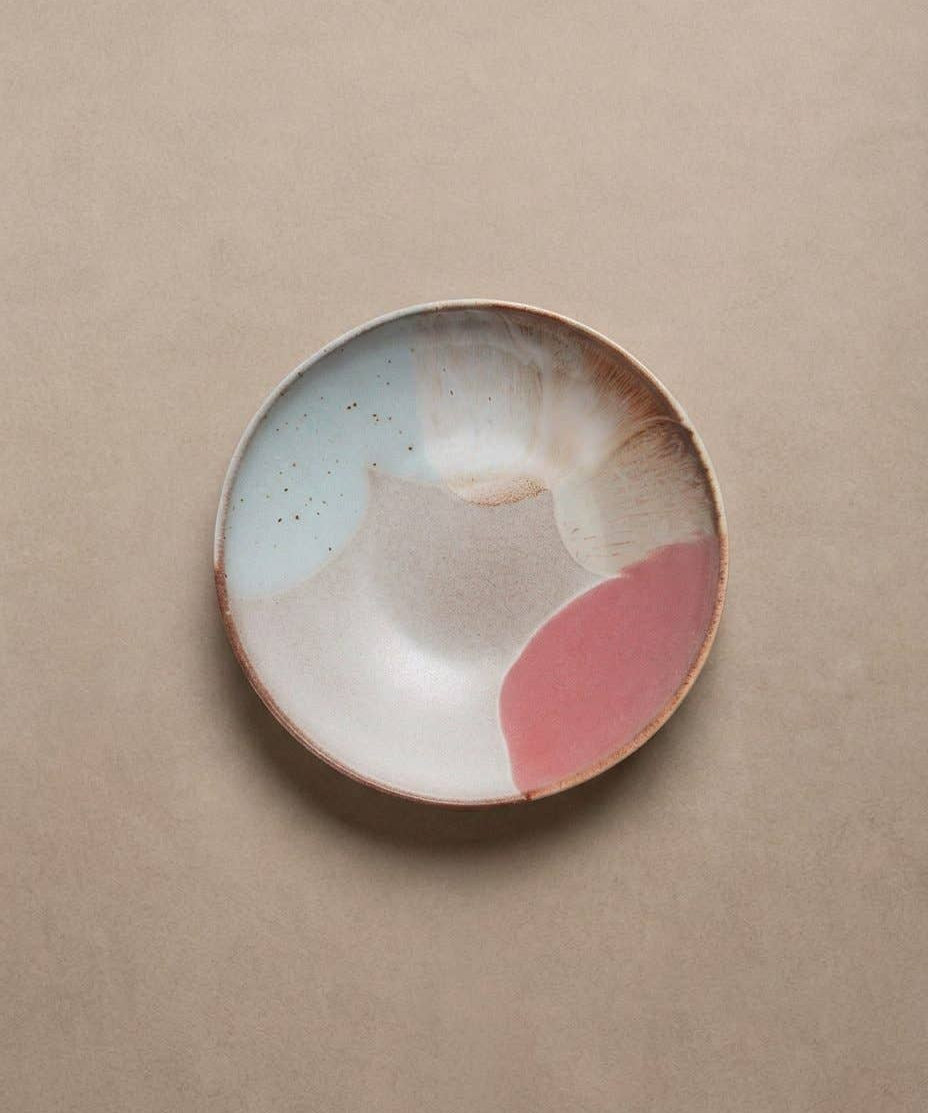 Melting Ice Cream stoneware pasta plate, further view