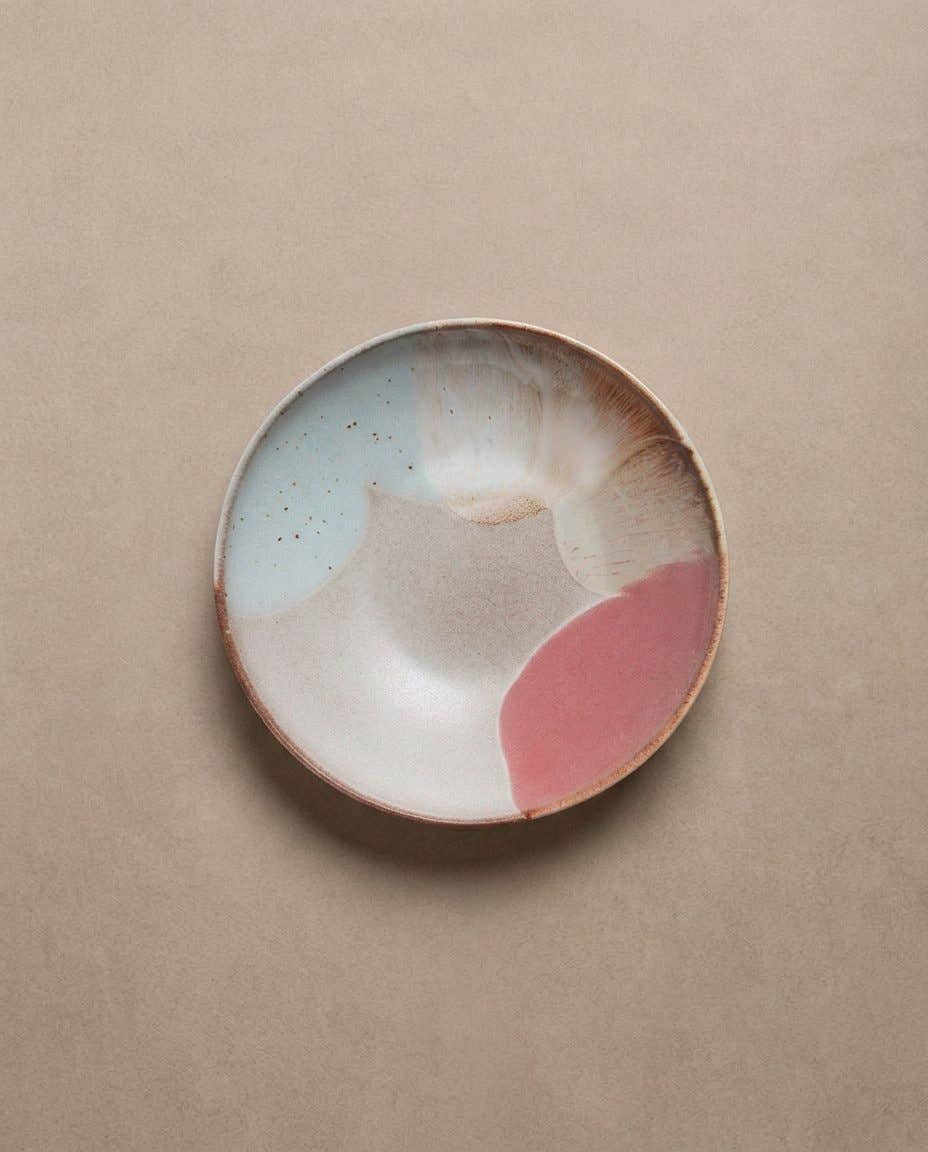 Melting Ice Cream stoneware pasta plate, further view