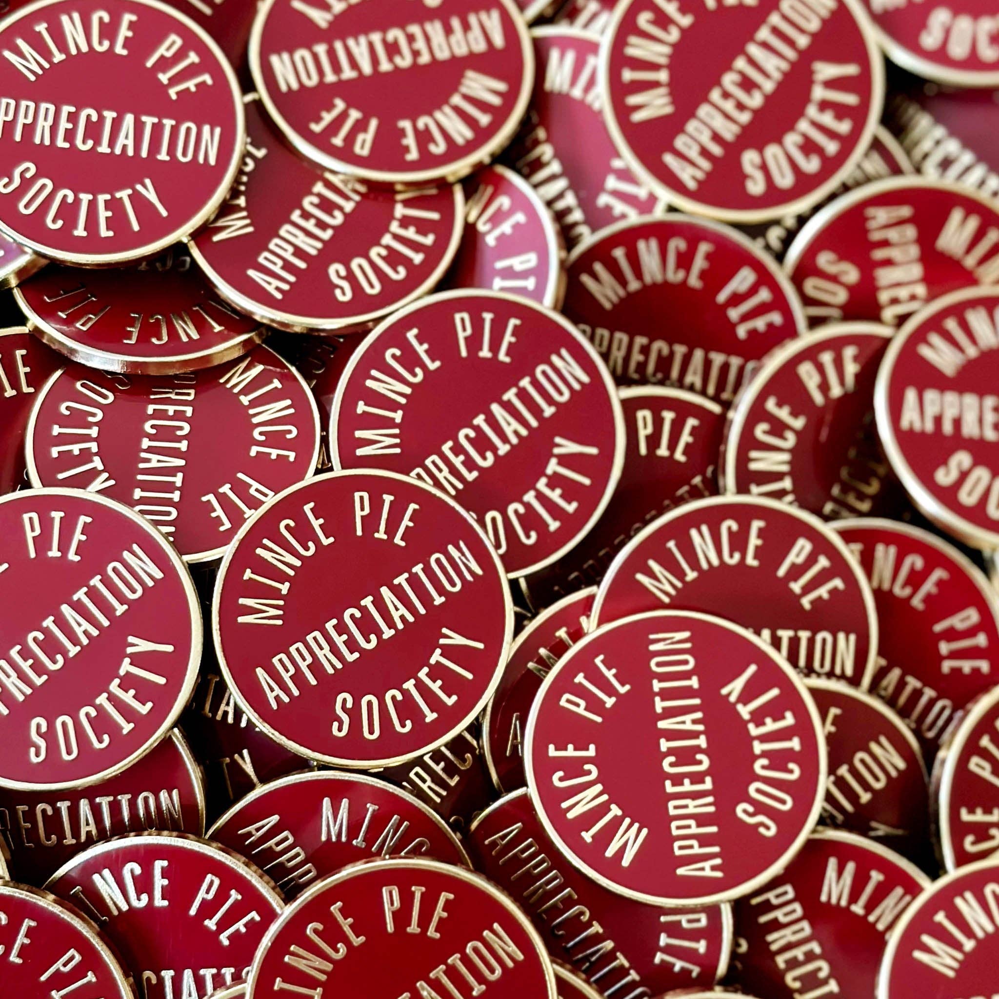 Mince Pie Appreciation Society | Burgundy Enamel Pin
