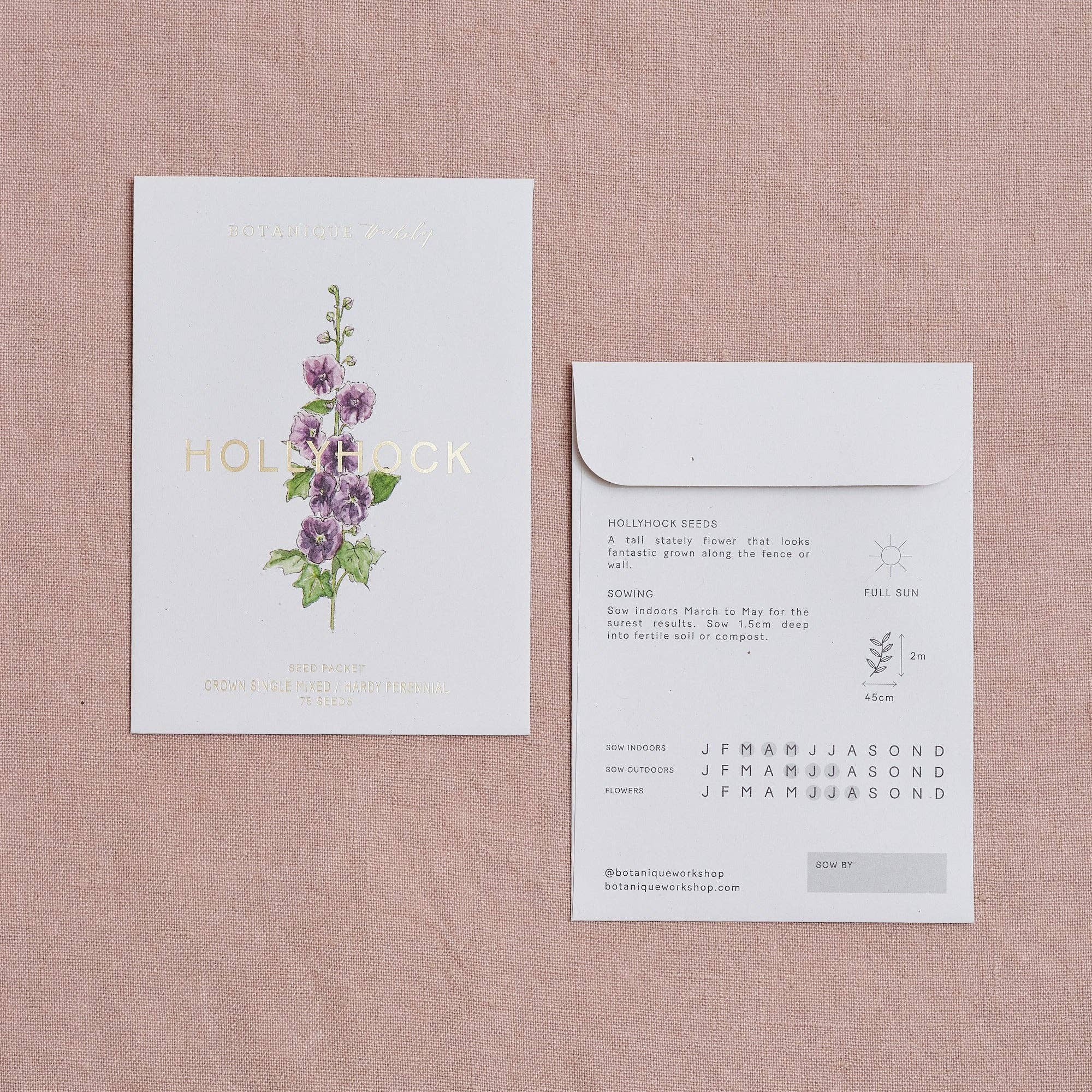 Hollyhock Crown Single Mixed Seed Packet