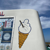 Embroidered Fabric Bookmark - Ice Cream Design