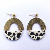 Jasmine Dalmatian Textured Arch Ball Stud Earrings