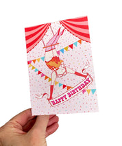 Circus Birthday Card A6 / Trapeze Artist