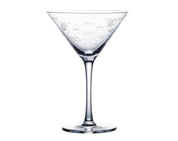 A Pair of Crystal Martini Glasses with Fern Design
