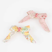Floral Pattern Bow Hair Clips
