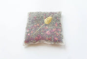 Seed Motif Silk Gold Lavender and Rose Bag