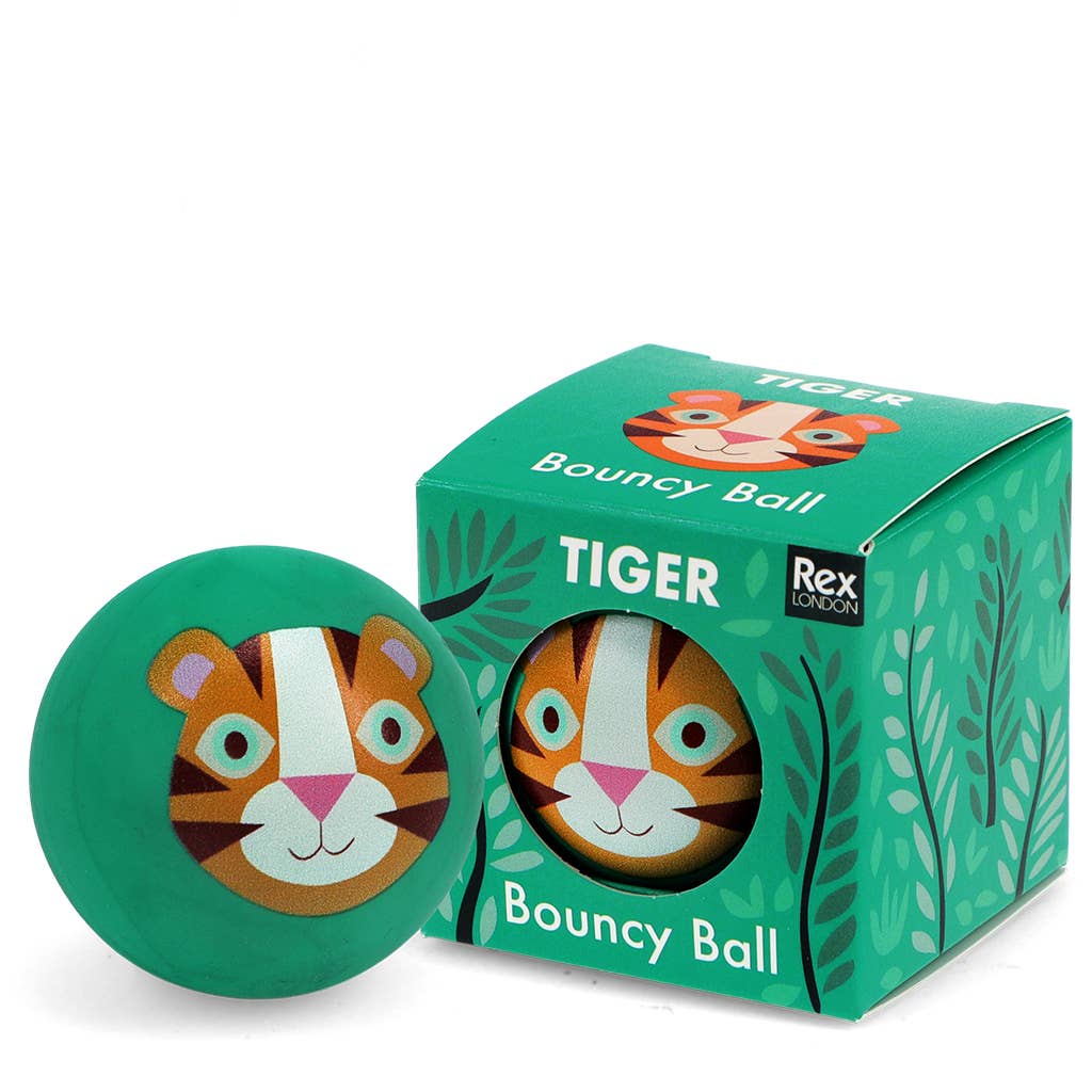 Tiger Print Bouncy Ball | Green Rubber