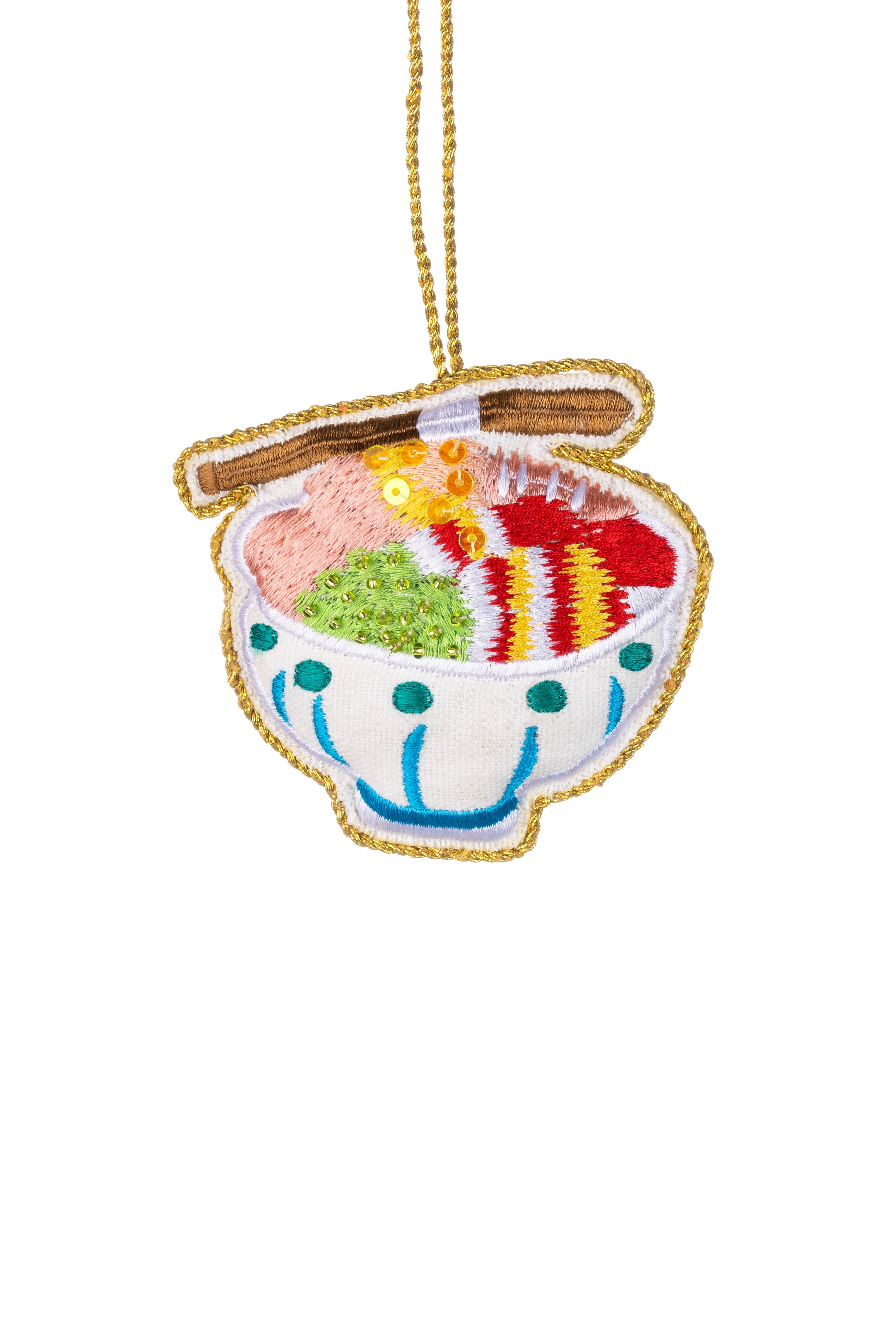 Embroidered Ramen Bowl Decoration