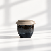 Glaze ceramic flat white cup, 6oz, in Manhattan