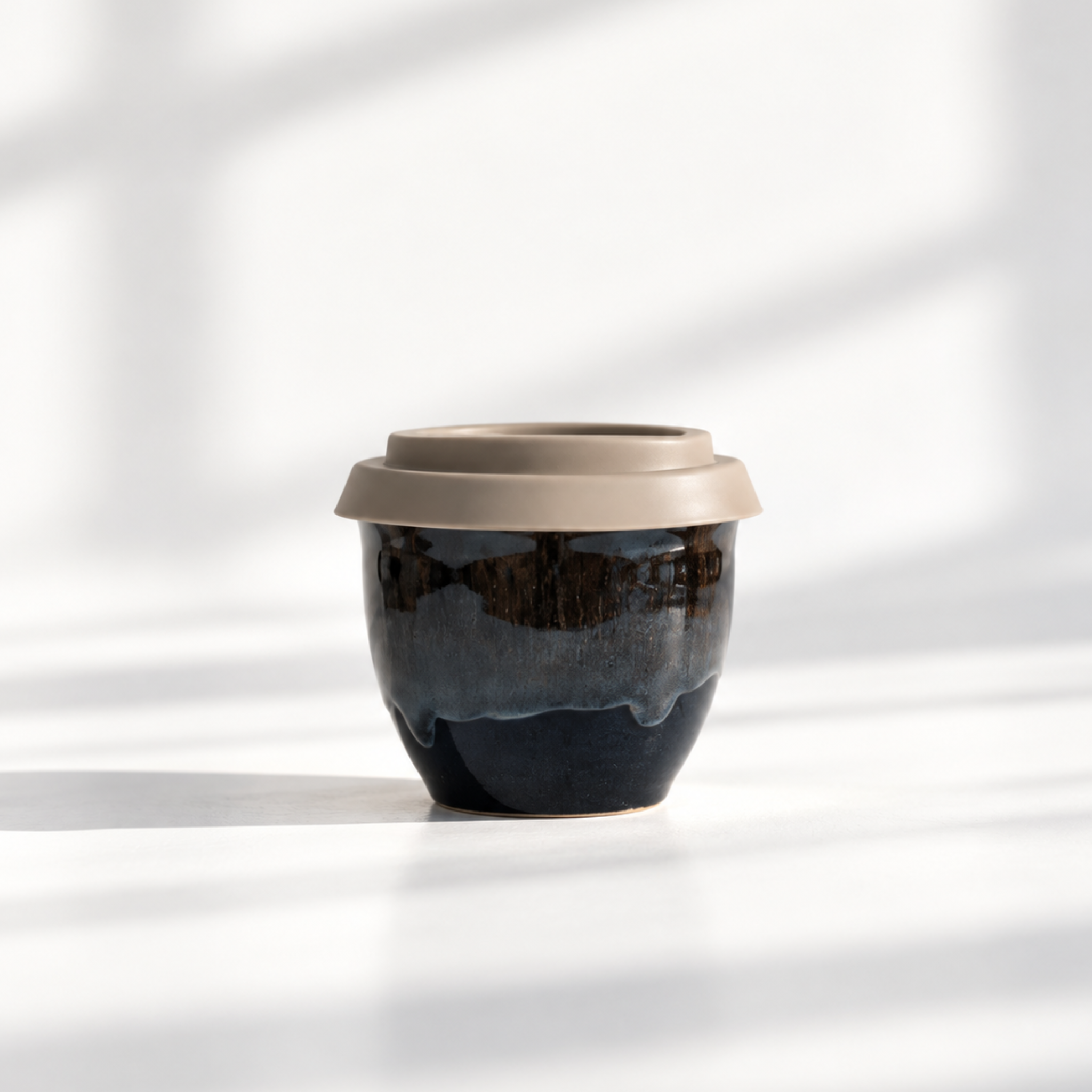 Glaze ceramic flat white cup, 6oz, in Manhattan