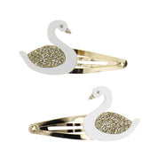 Glitter Hair Clips | Swan (Set of 2)