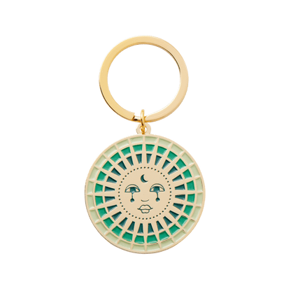 Moon Enamel Keychain: With backing card
