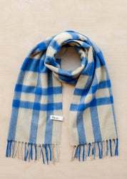 Lambswool Oversized Scarf | Blue Check