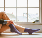 Summer Waffle Socks in Eggplant