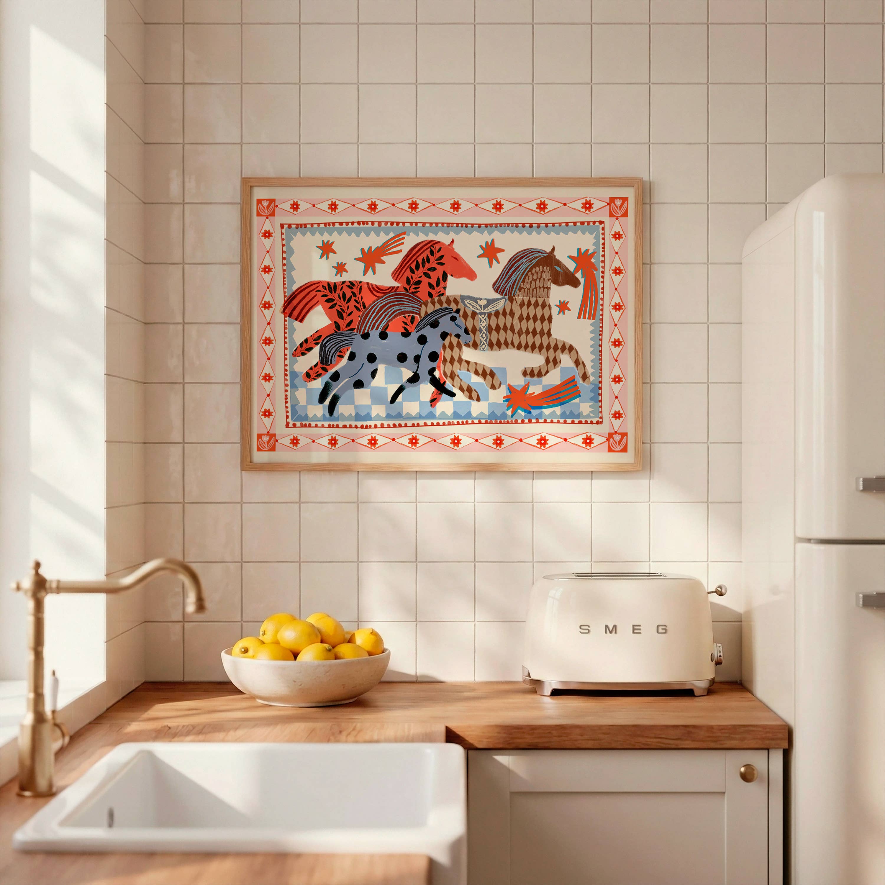 Pink Horse Running | Art Print