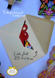 Butterfly Woman Sitting Happy birthday Greeting Card - Midnight Floral