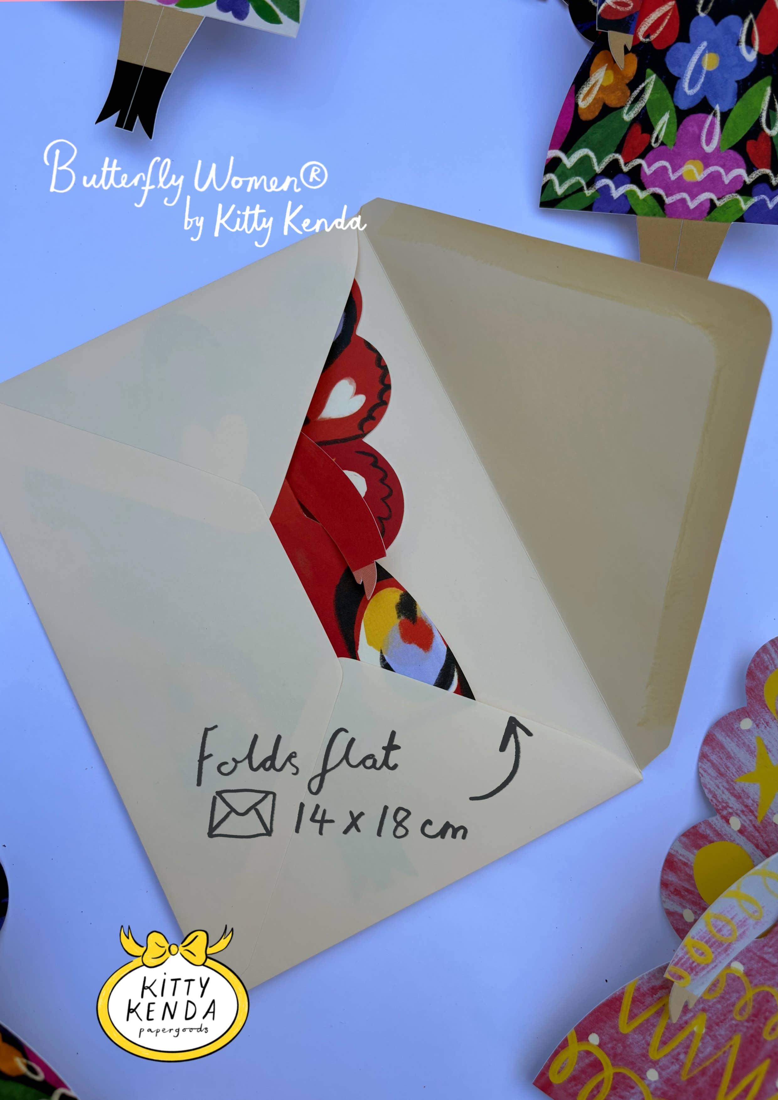 Butterfly Woman Sitting Happy birthday Greeting Card - Midnight Floral