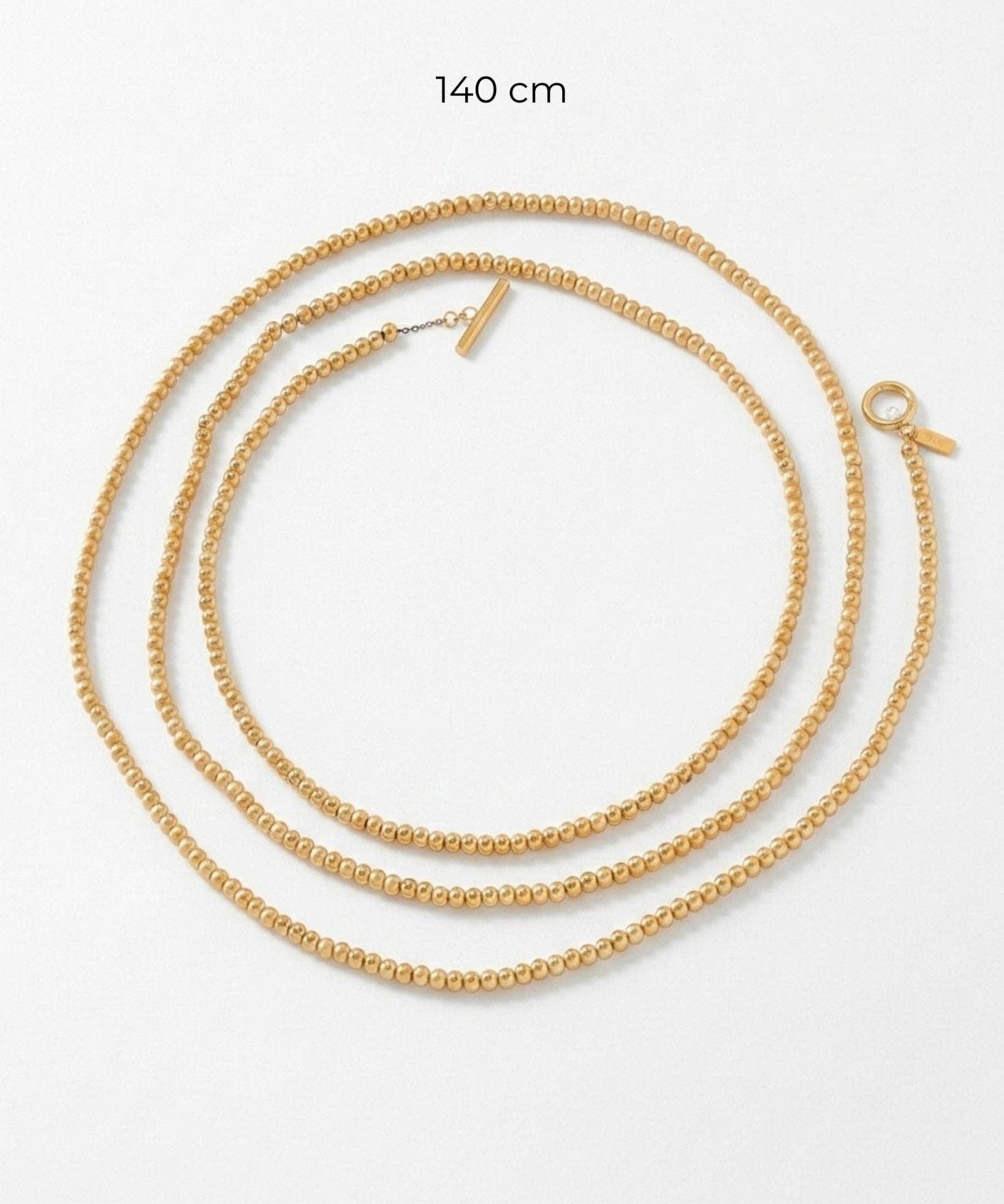 Dansk Copenhagen Audora long sanded necklace in waterproof 18k gold plated stainless steel
