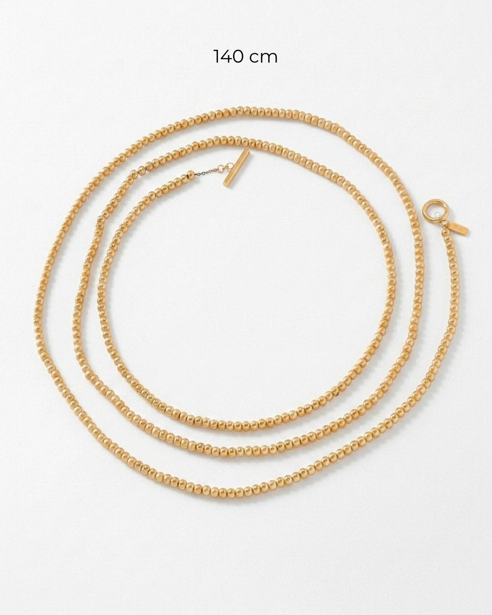 Dansk Copenhagen Audora long sanded necklace in waterproof 18k gold plated stainless steel