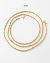 Dansk Copenhagen Audora long sanded necklace in waterproof 18k gold plated stainless steel