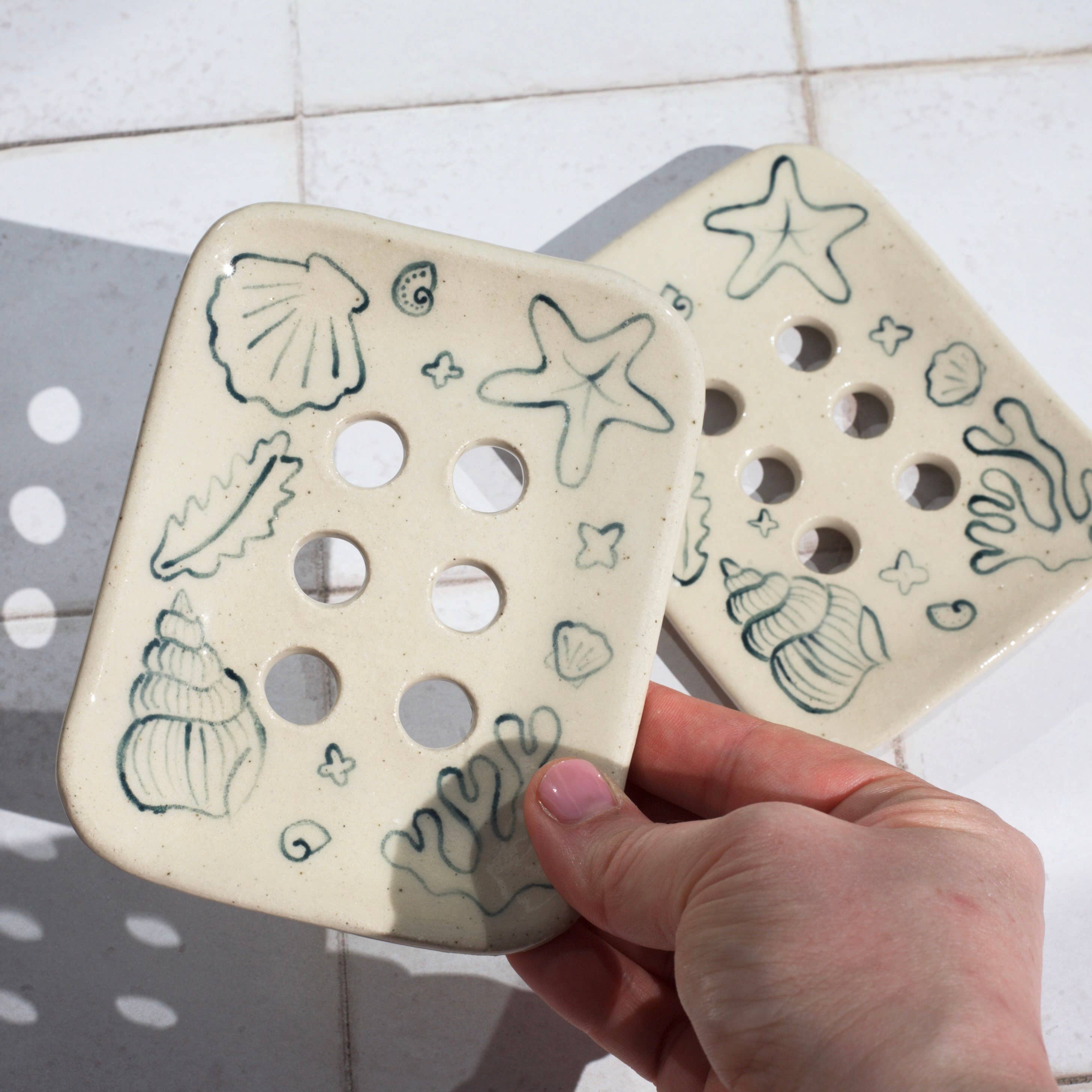 Handmade Ceramic Soap Dish | Sea Shells