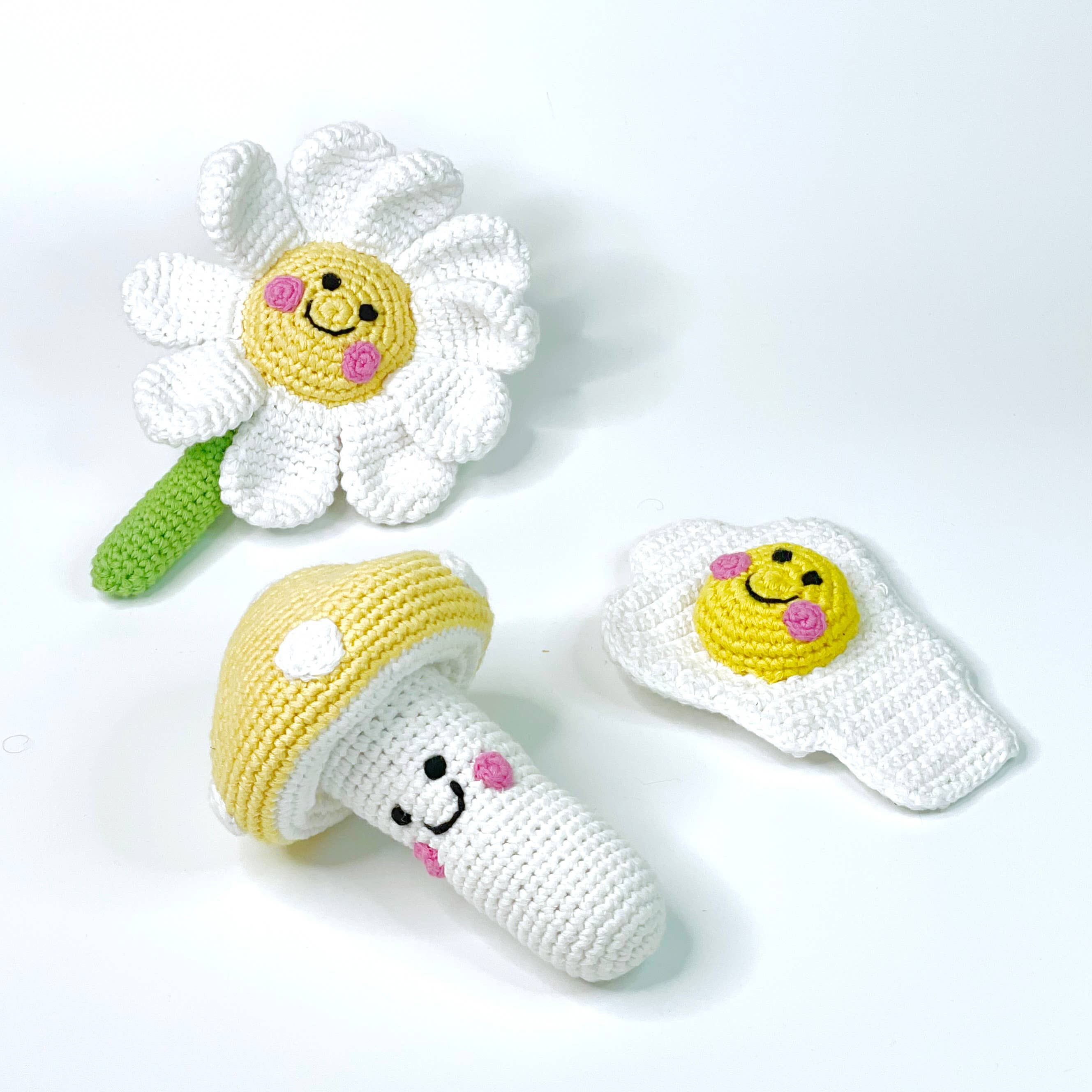 Baby Toy Butter Yellow Mushroom Rattle