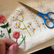 Stitch Your Flowers zip pouch embroidery kit, further view