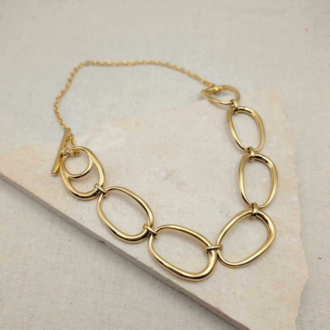 Everyday Gold Statement Pebble Necklace by Little Nell