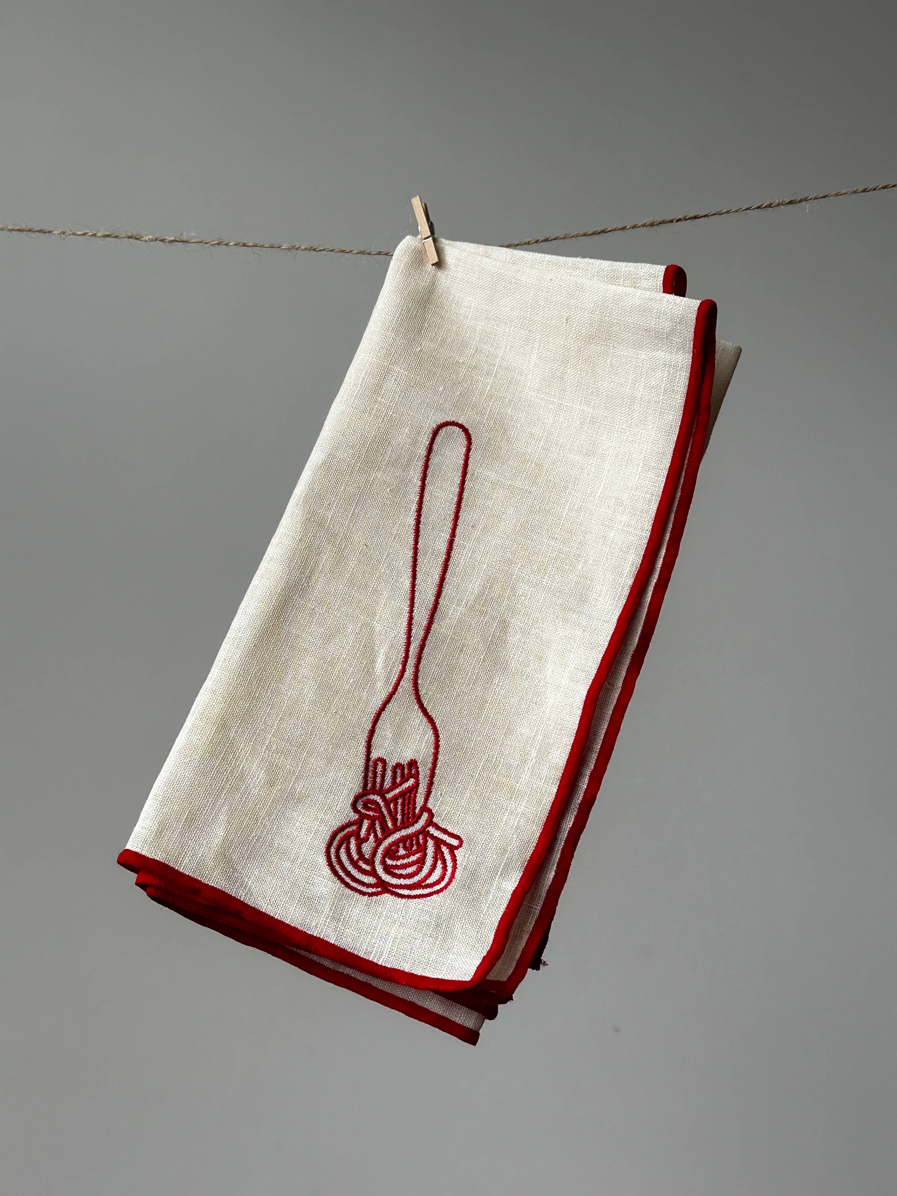 Linen Blend Napkins | Spaghetti (Set of 2)