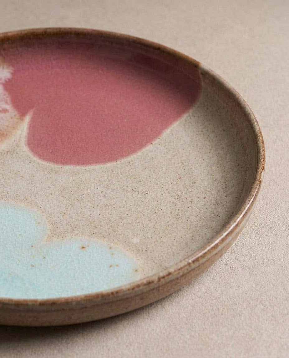 Melting Ice Cream stoneware bread plate, further view