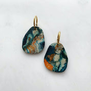 Marble Pebble Hoop Earrings