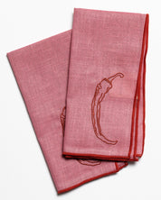 Set of two red linen blend napkins from The Every Space
