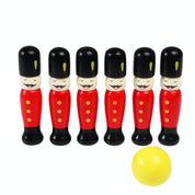 Wooden Skittles Set | Soldier Design, 6 Skittles & Ball