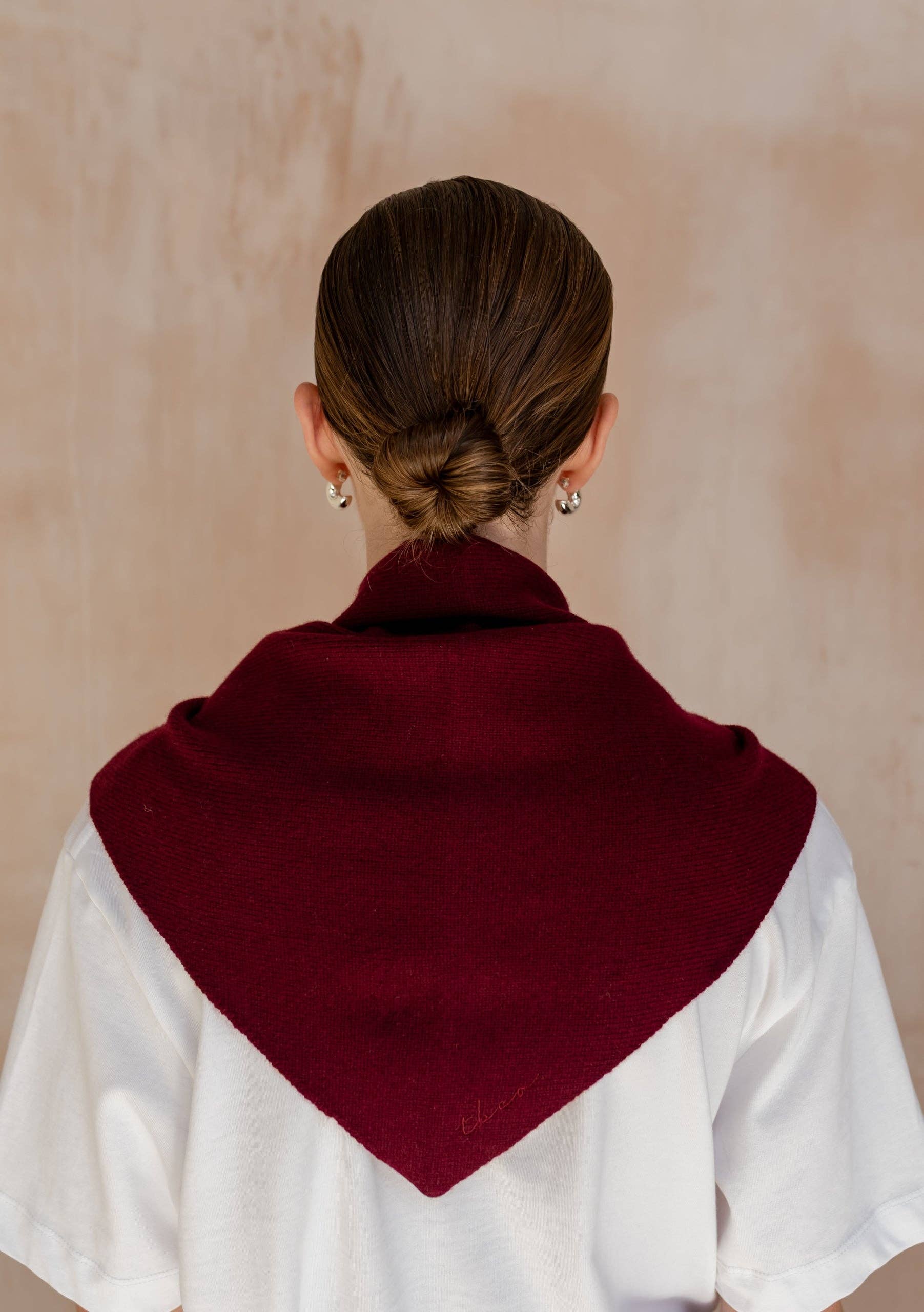 Merino Wool Triangle Scarf | Burgundy