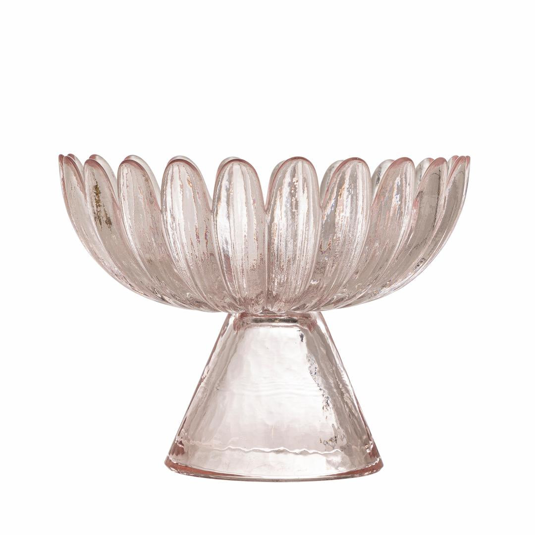 Nalu Pedestal Bowl | Rose,Glass