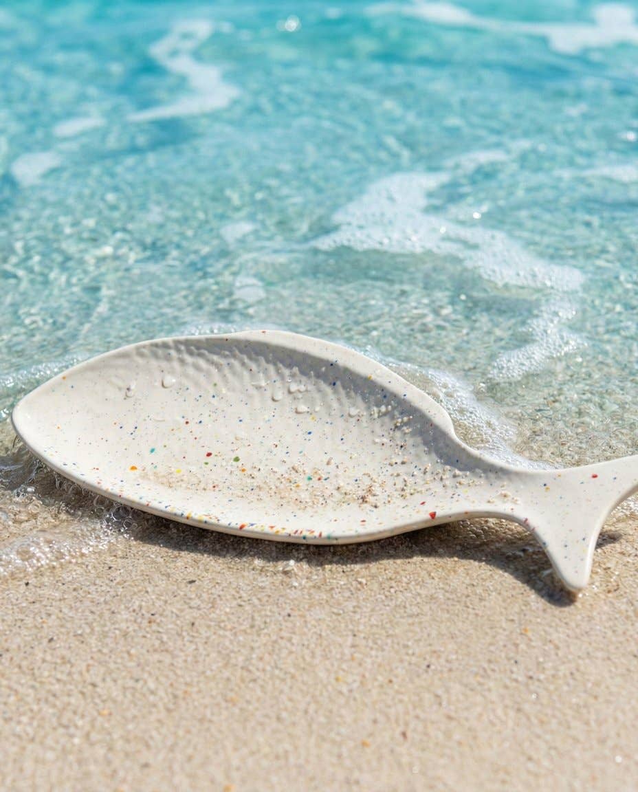 Party Stoneware Fish Platter | White