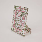 Floral patterned picture frame made from recycled cotton paper, on a white background