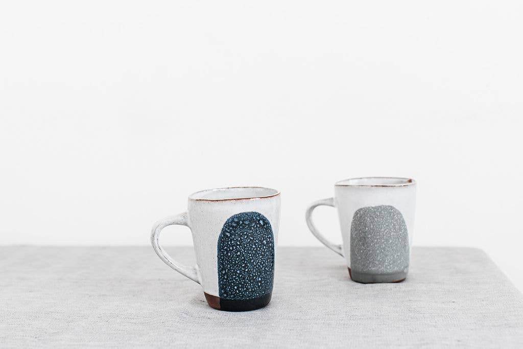 Handmade Contemporary Terracotta Cup Coloured Glaze Splash