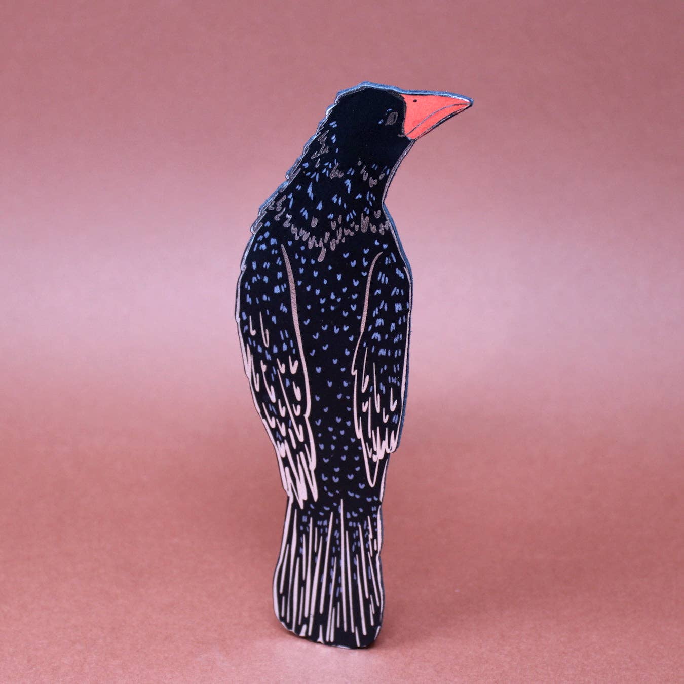 Rook in a Book Bookmark | Black Leather