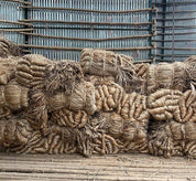 Cornflower and natural jute coasters by British Colour Standard, further view