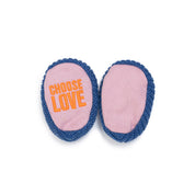 Cotton Knit Baby Slipper Socks: Choose Love Blue