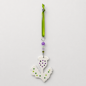Handmade ceramic thistle hanging decoration, further view