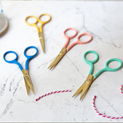 Embroidery scissors with gold finish blades, further view