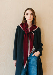 Large Merino Triangle Scarf | Burgundy & Lilac
