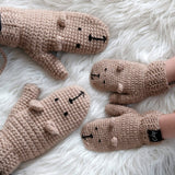 Brown Bear Crochet Mittens | Child, Age 2 to 5