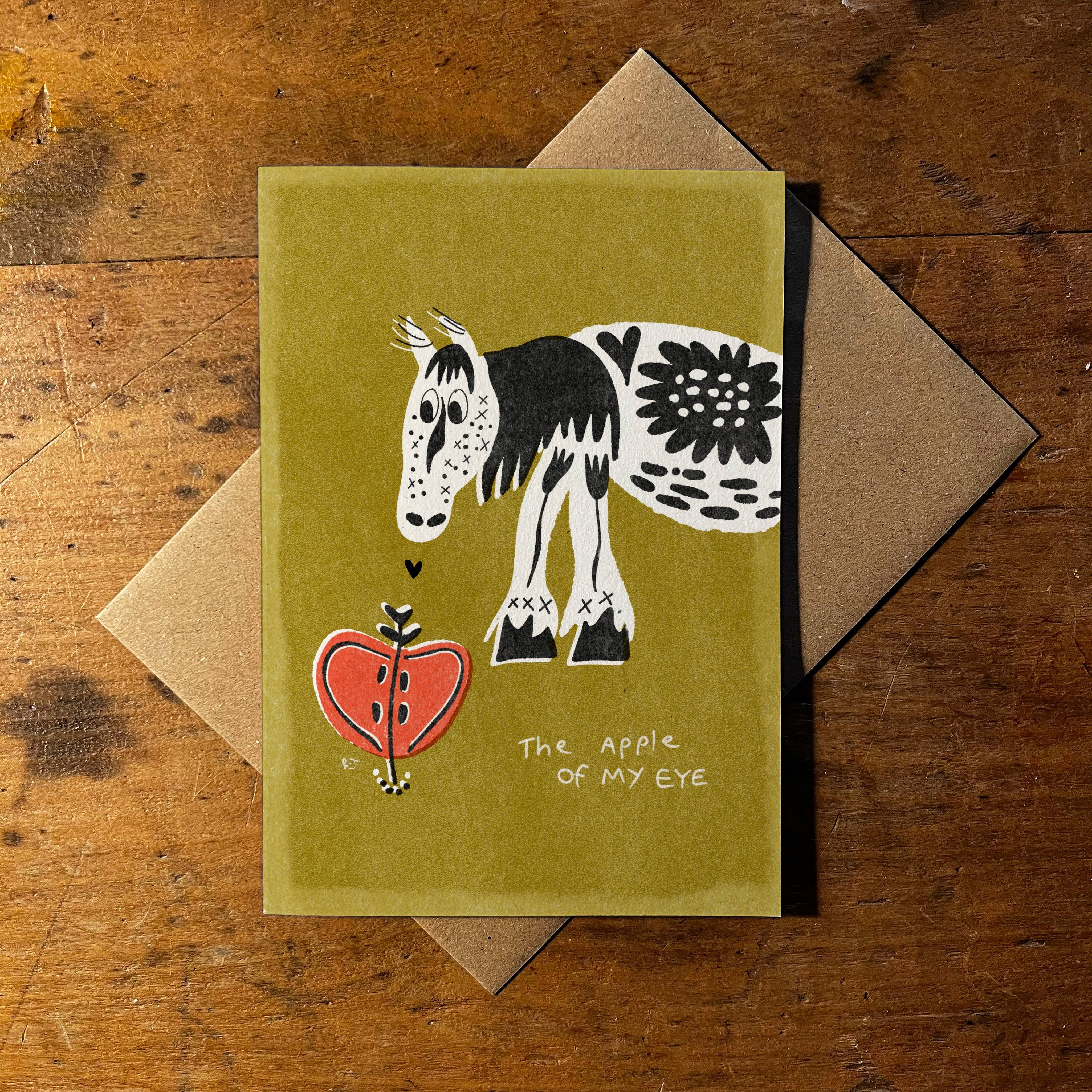 'Apple Of My Eye ' | Folk | Horse | Love A6 Greetings Card