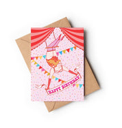 Circus Birthday Card A6 / Trapeze Artist