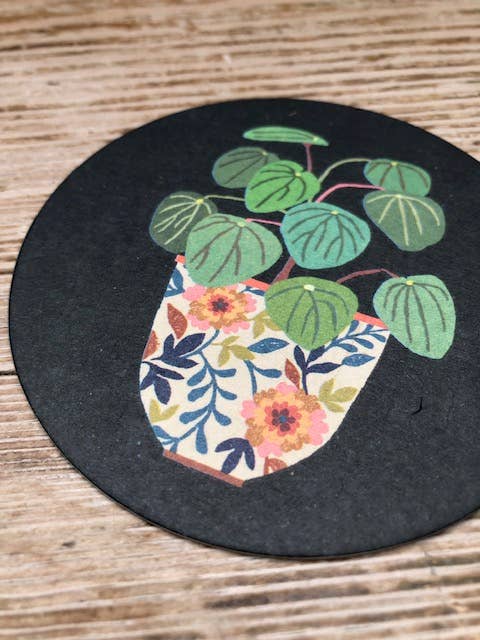 Drinks Coasters With Reversible Designs-Pilea & Mimosa