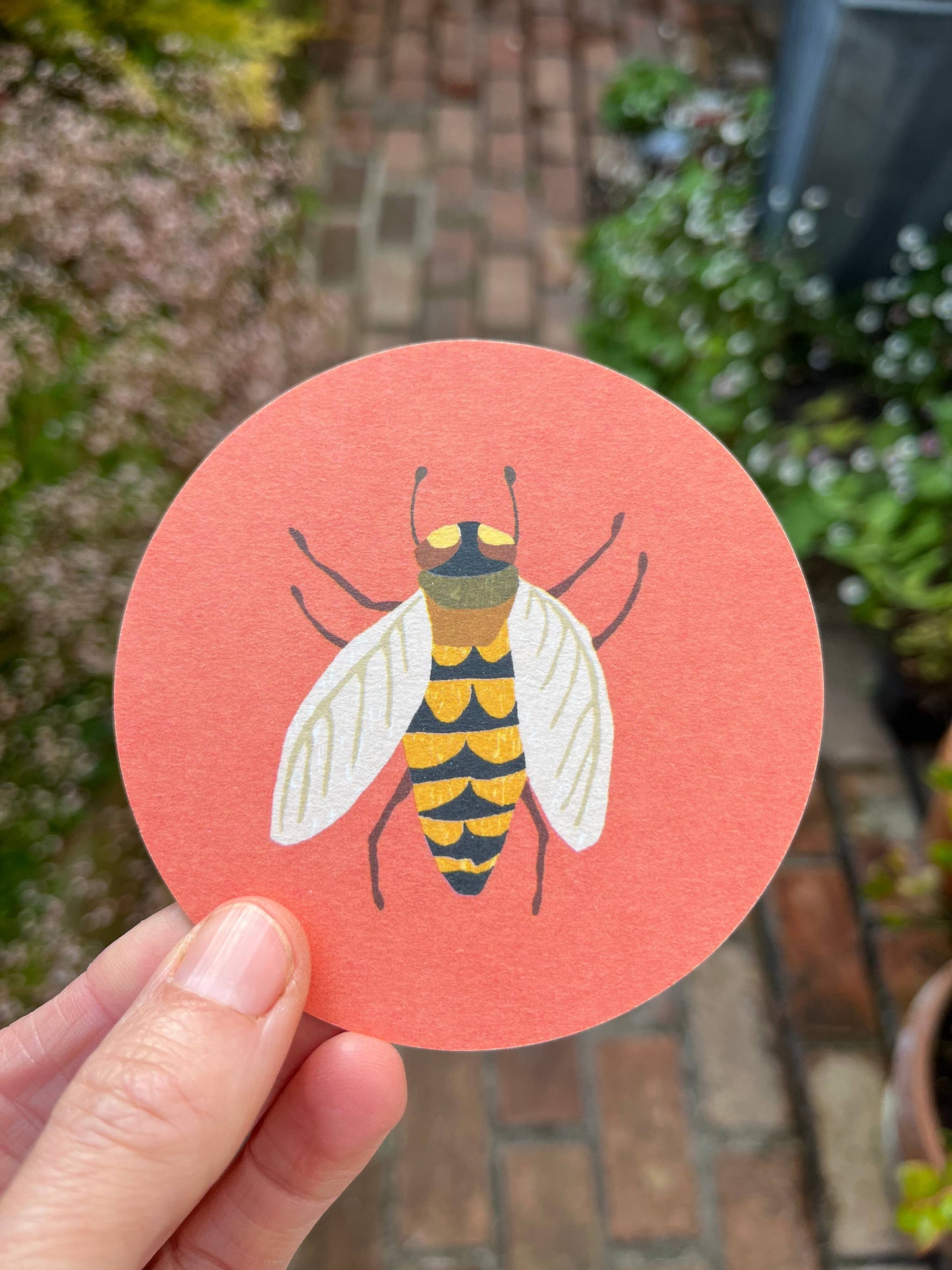 Drinks Coasters With Reversible Designs- Moth & Bee